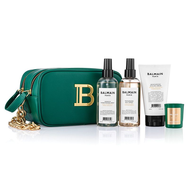 BALMAIN HAIR dovanų krepšelis / Luxury Pouch Green & Gold FW22